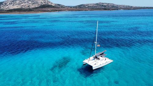 Catamarano a largo delle coste dell'Asinara