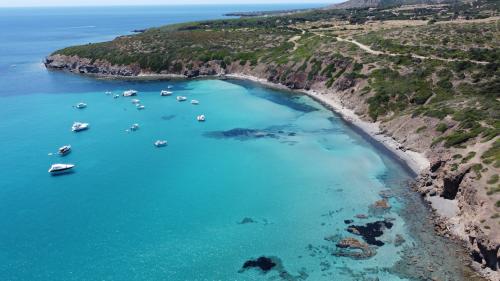 Coast of Sant'Antioco and transparent sea