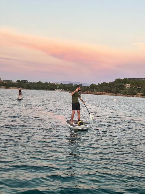 Boy paddling on the SUP