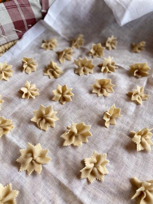 Typical Sardinian pasta prepared by hikers during a workshop in a farmhouse in Alghero