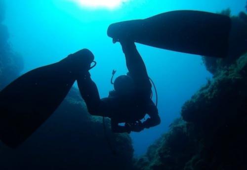 Underwater baptism with immersion up to four meters