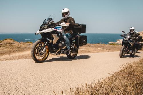 Motorbike hikers during tours in Sardinia