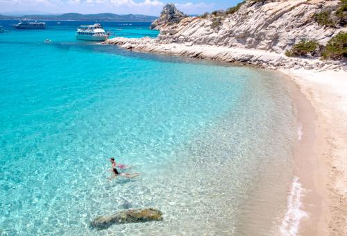 Beach of the La Maddalena Archipelago and crystal clear sea