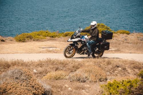 BMW motorcycles during tour in Sardinia