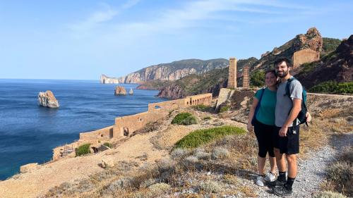 Vista del golfo dalla laveria Lamarmora