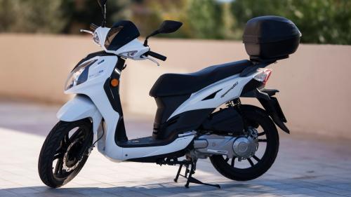 White scooter for hire