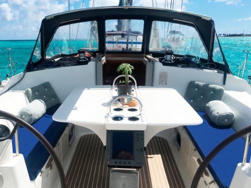 On board a sailboat in the north-east seas Sardinia