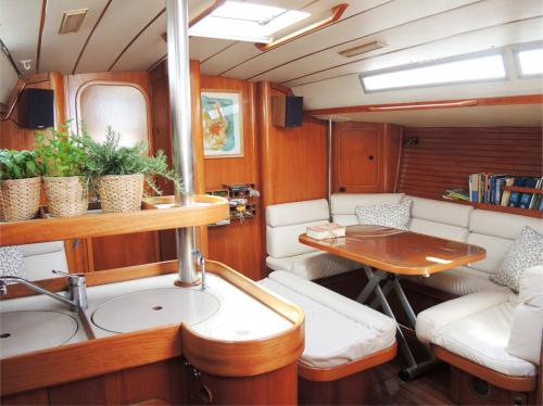 Interior of sailing boat Sardinia