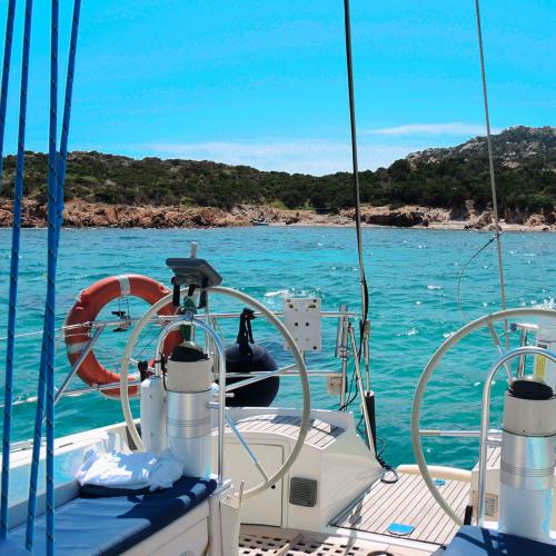 On board a sailboat during mini-cruise in the Archipelago of La Maddalena