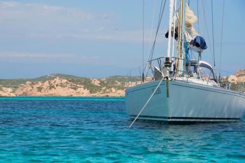 Sailing boat near the coast of the Archipelago of La Maddalena