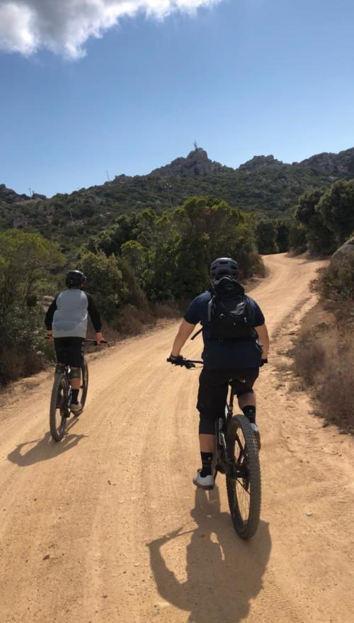 Boys during guided bike tour in San Pantaleo