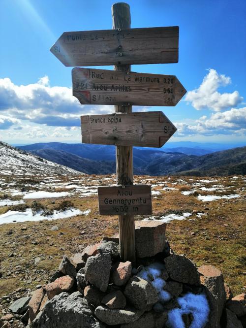Directional signs on the Gennargentu Massif