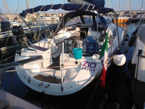 Detail of the boat moored in Porto San Paolo