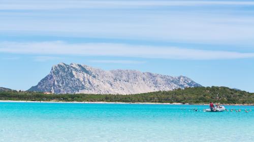<p>Insel Tavolara und türkisfarbenes Meer</p><p><br></p>