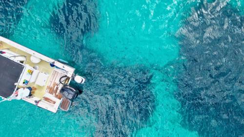 Boat in the crystal clear sea of Alghero