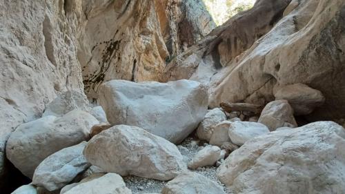 White rocks in the gorge of Gorropu