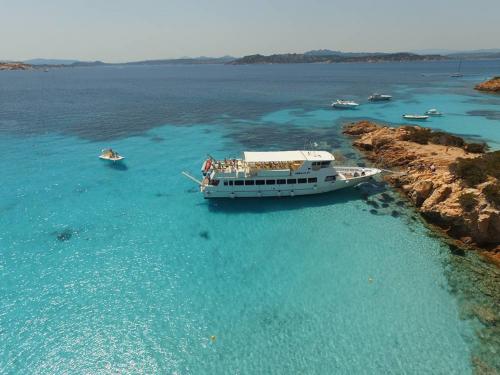 Motor ship in the coast