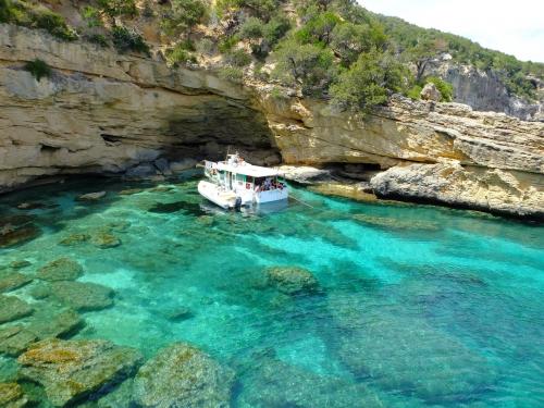 Fishing boat in a cove of the Gulf of Orosei