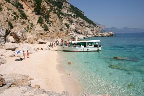 Fishing boat docks in Cala Luna