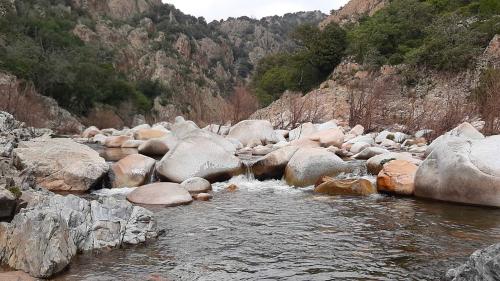 Rio 'e Forru river bed with large rocks