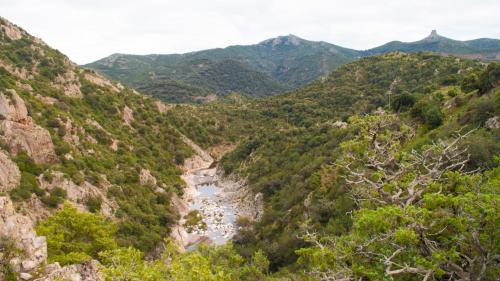 Lit de la rivière Rio 'e Forru vu d'en haut