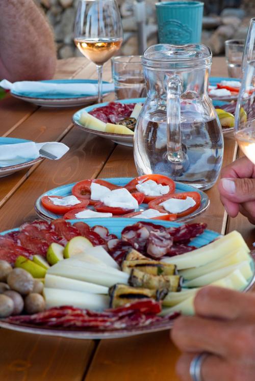 aperitif with local Sardinian and seasonal products in Dorgali 