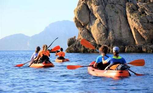 <p>Guide with tourists in kayak</p><p><br></p>
