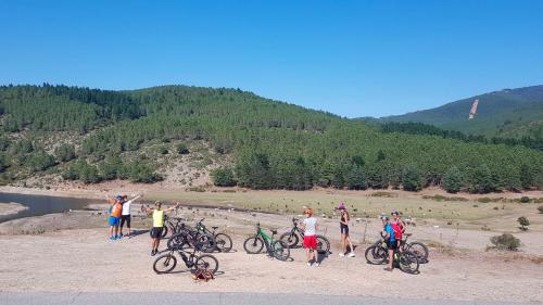 Cyclists near the Flumendosa River