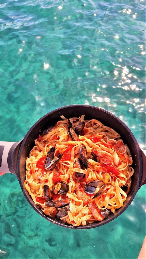 <p>Pasta on board a sailboat in the Archipelago of La Maddalena</p><p><br></p>