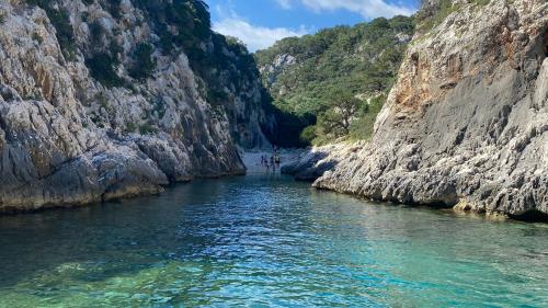 Stopping at a cove during the dinghy trip in the Gulf of Orosei departing from Arbatax