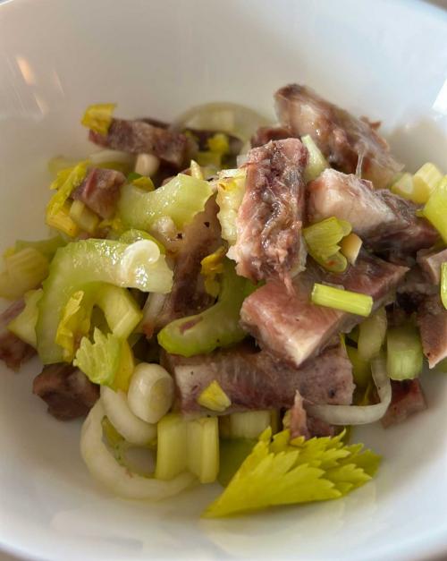 Plato de carne incluido en la degustación