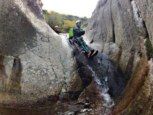 Boy during canyoning excursion