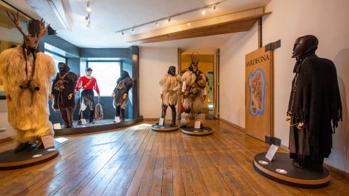 Museum room with Sardinian masks