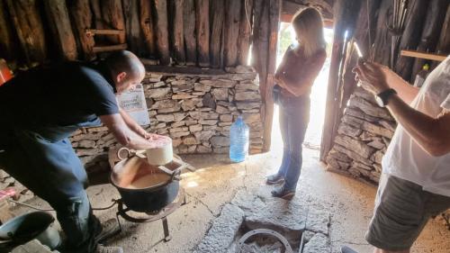 Visita a un pastor con demostración de elaboración de queso durante el recorrido por la Zona Azul