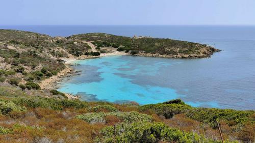 Cala Sabina vista desde arriba en Asinara