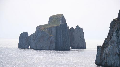 View of the Sugar Loaf stacks in Masua