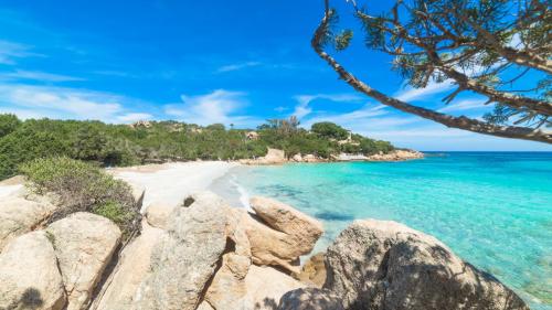 Ein Blick auf den Strand von Capriccioli in Arzachena