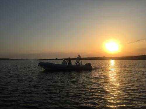 Bote durante la excursión al atardecer