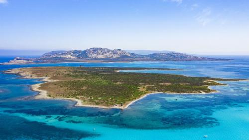 Vista area sull'isola dell'Asinara e sull'isola Piana