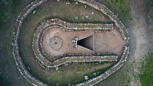 A view from above of the holy well of Santa Cristina in Paulilatino