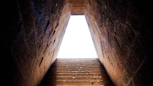 Interior of the holy well of Santa Cristina in Paulilatino