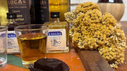 Typische sardische Liköre aus einheimischen aromatischen Pflanzen in einem Unternehmen in Laconi
