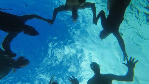 Grupo de personas practicando snorkel en Cala Moresca