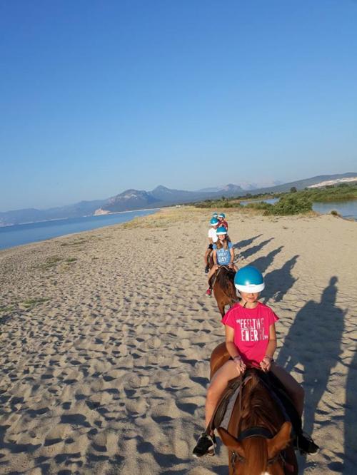 Balade à cheval pour les enfants sur la plage d'Orosei