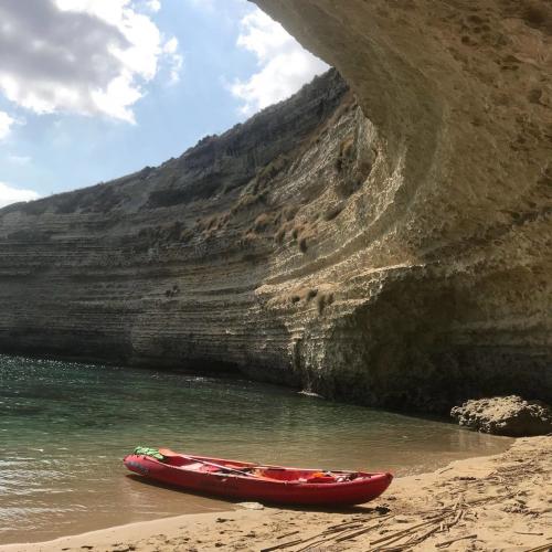 Kayaking at a hidden beach in Balai