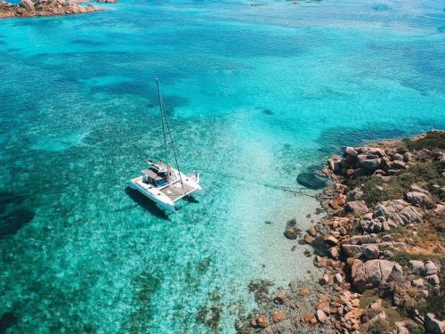 Catamaran between the islands