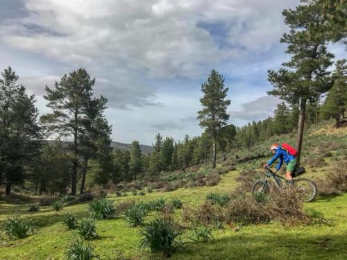 Ciclistas de excursión en el Monte Tuttavista en Orosei