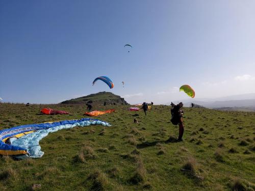 <p>Preparation with equipment for paragliding flight<br></p>