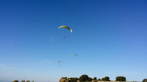 Paragliding in flight