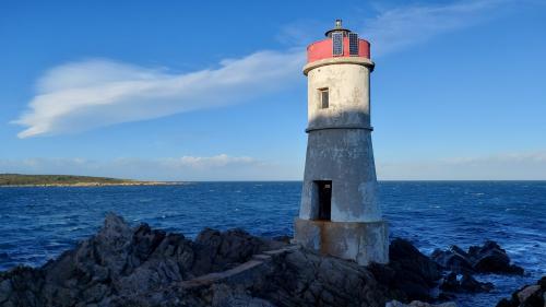 Lighthouse in front of the sea